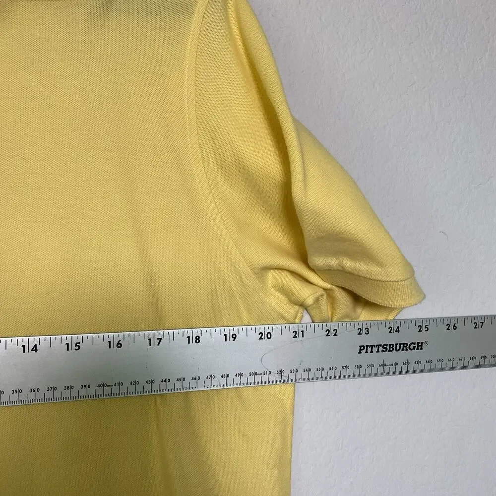 Club Room Mens 100% Pima Cotton Yellow Short Sleeve Polo Shirt Small Preppy Golf